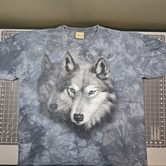 Vintage The Mountain Wolf Tshirt XXXL Gray Tie Dye Y2K Nature Spiritual Street - Picture 1 of 9